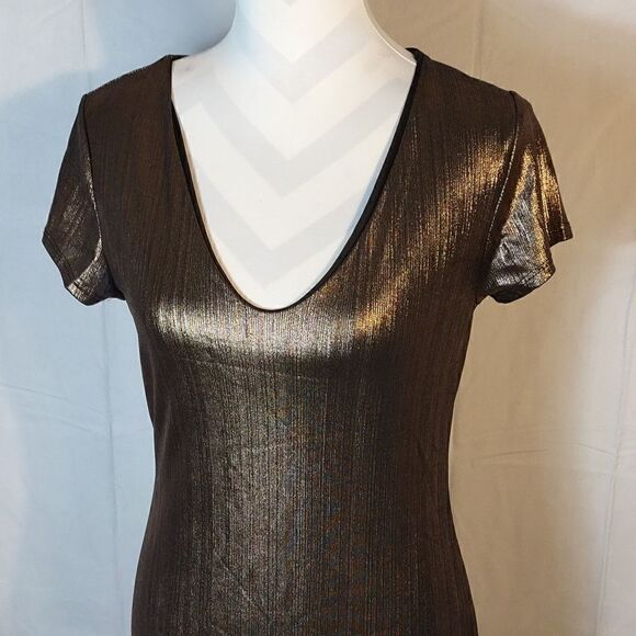 See You Monday Metallic Bodycon Midi Dress - Picture 2 of 7
